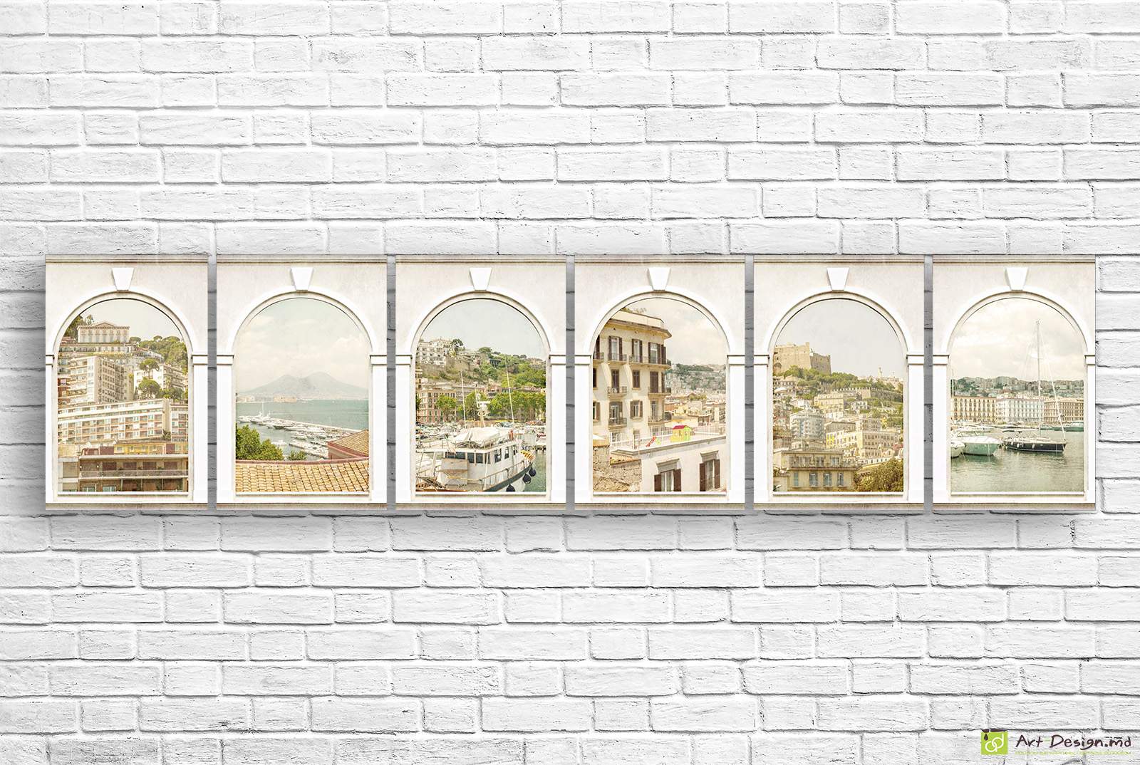 🏛️ Модульная картина Неаполь вид из арок