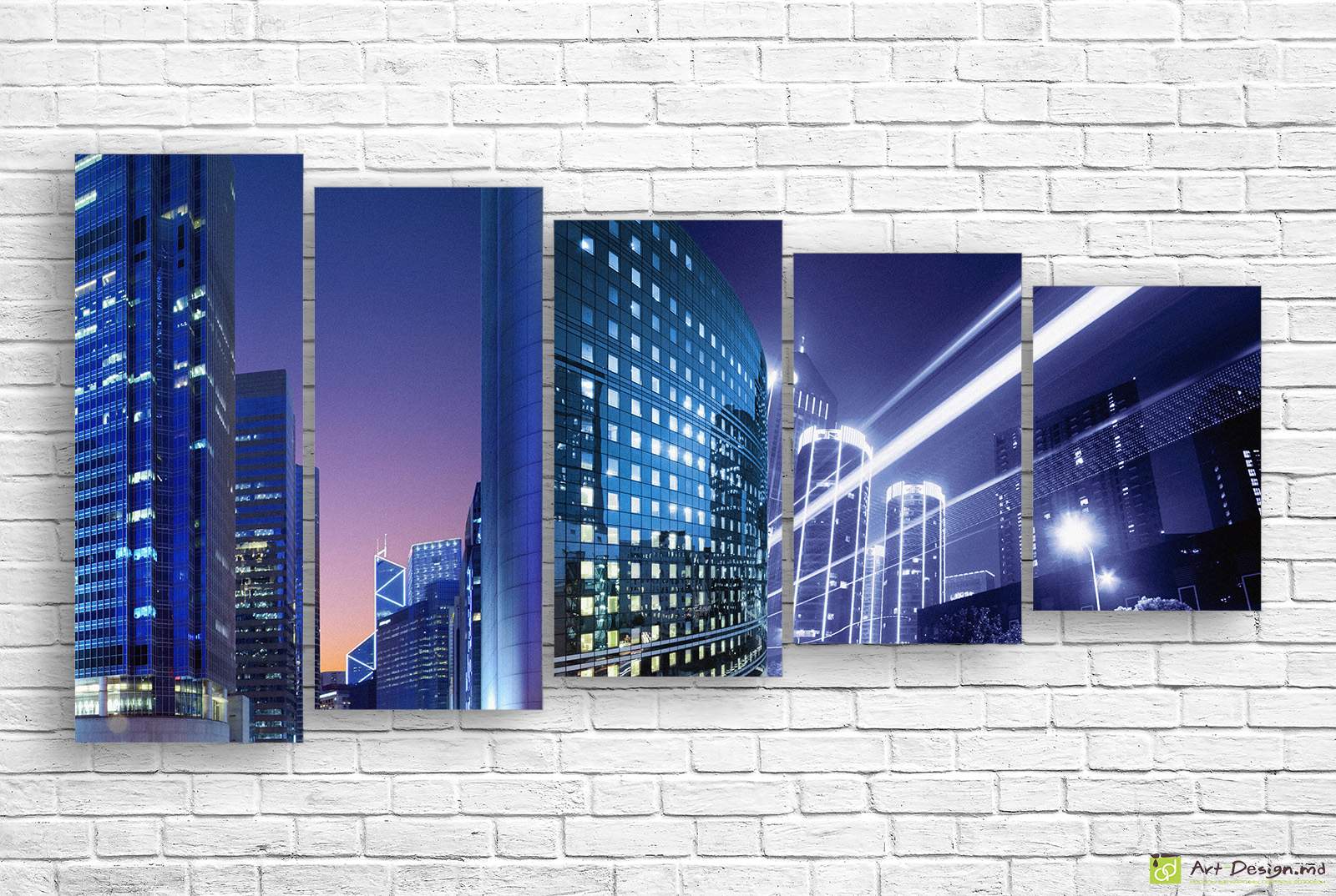 🌃 Модульная картина Современный мегаполис ночью