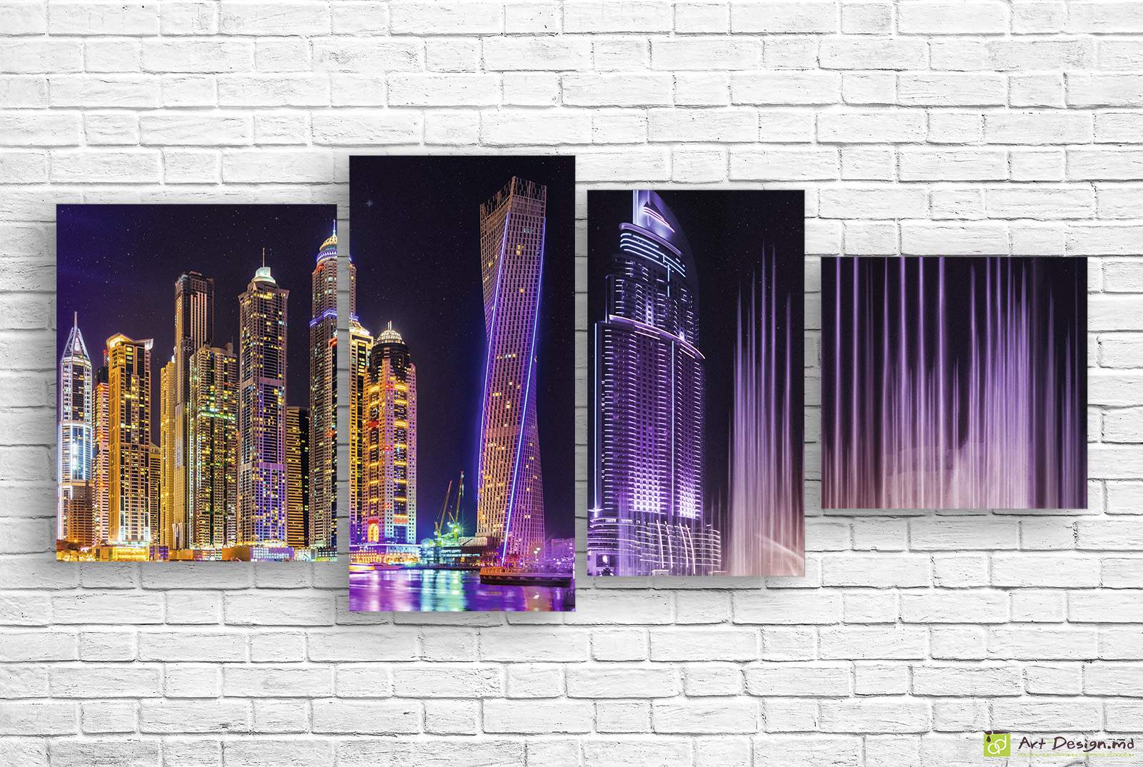 🌃 Модульная картина Ночной мегаполис с небоскрёбами