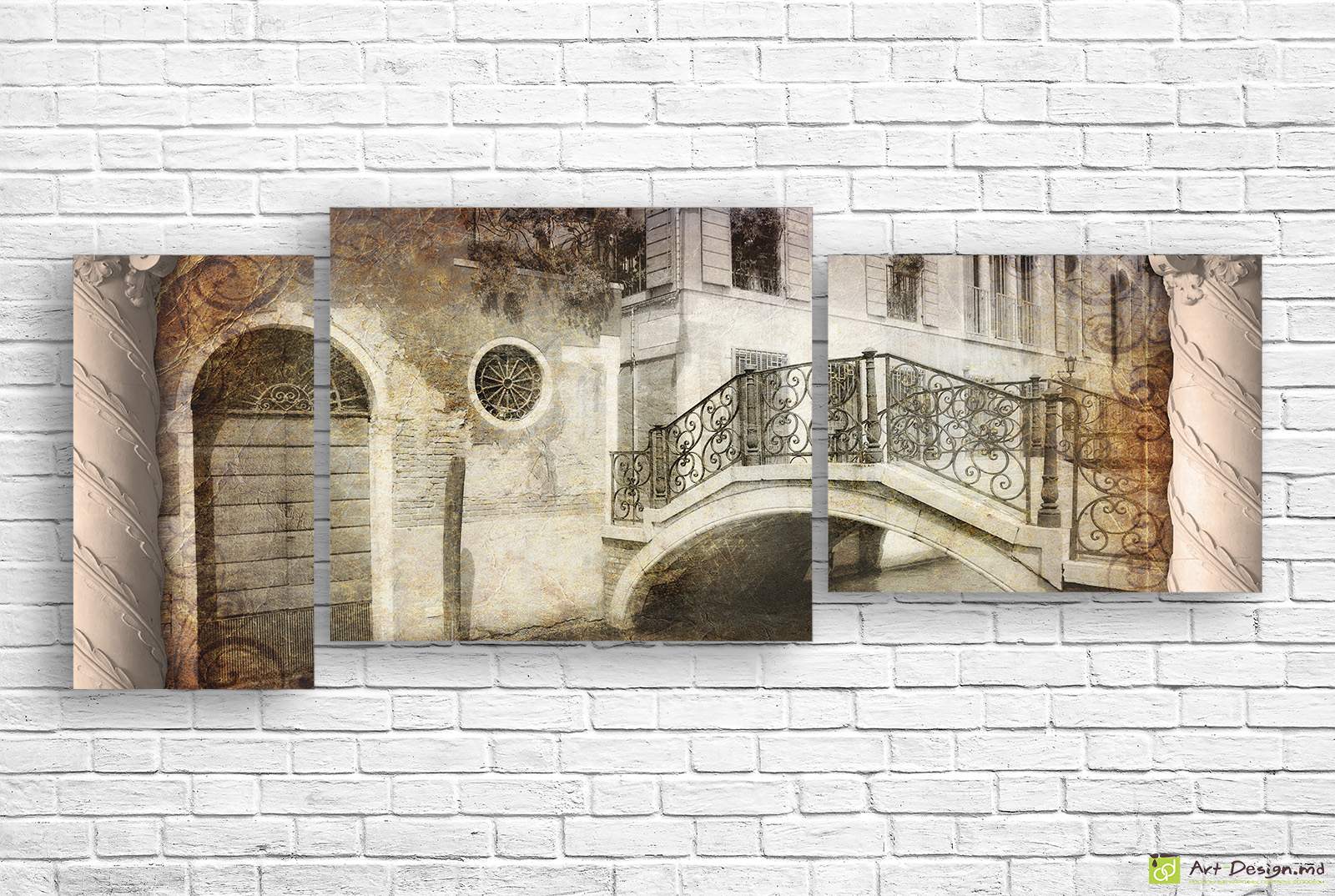 🏛️ Модульная картина Винтажный европейский дворик