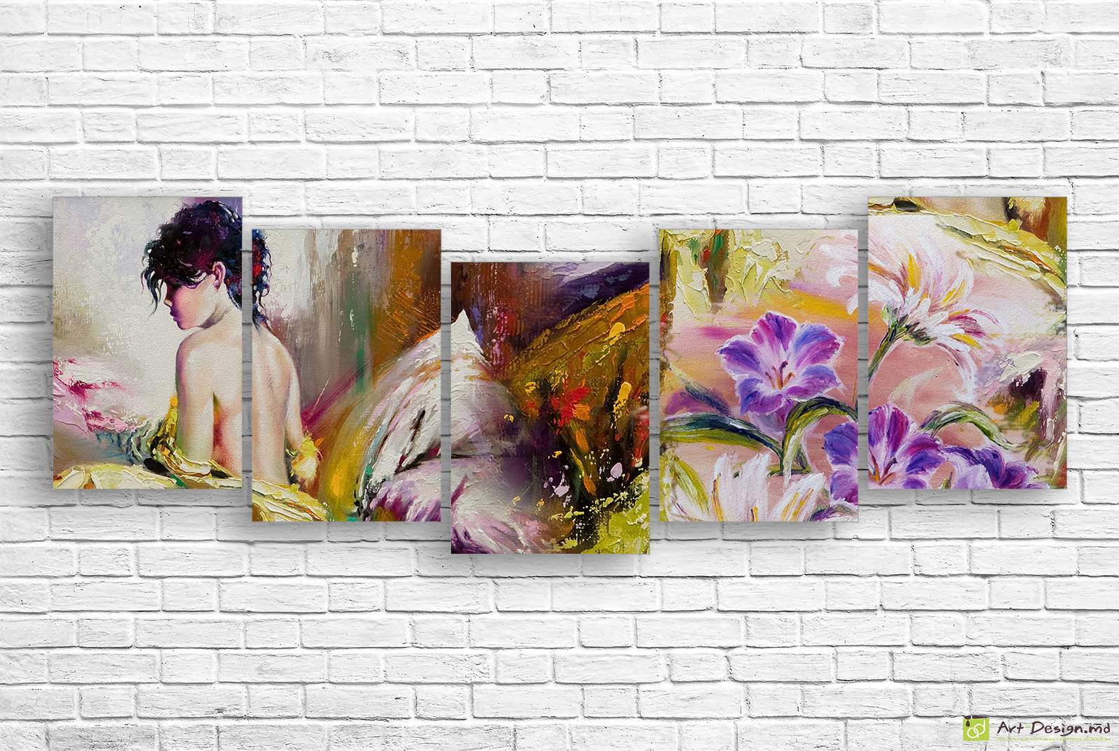 🎨 Модульная картина Цветочная мелодия в пастельных тонах