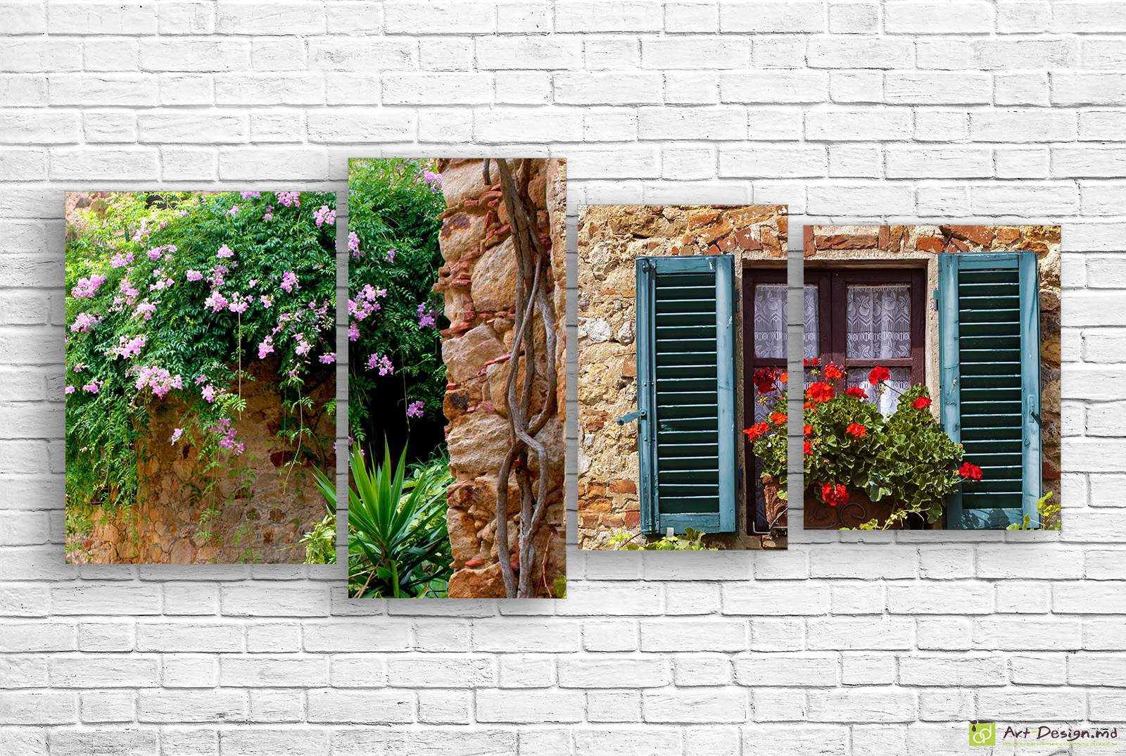 🌿 Модульная картина Окно с цветами и зеленью