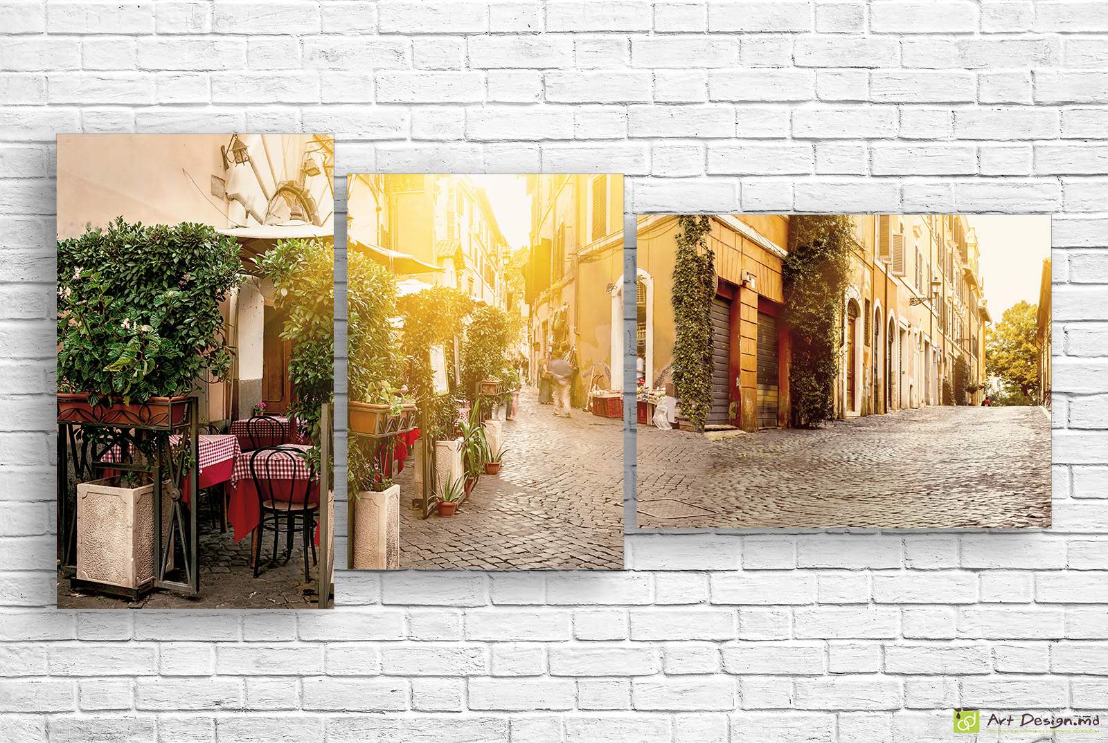 ☀️ Модульная картина Итальянская улочка с кафе