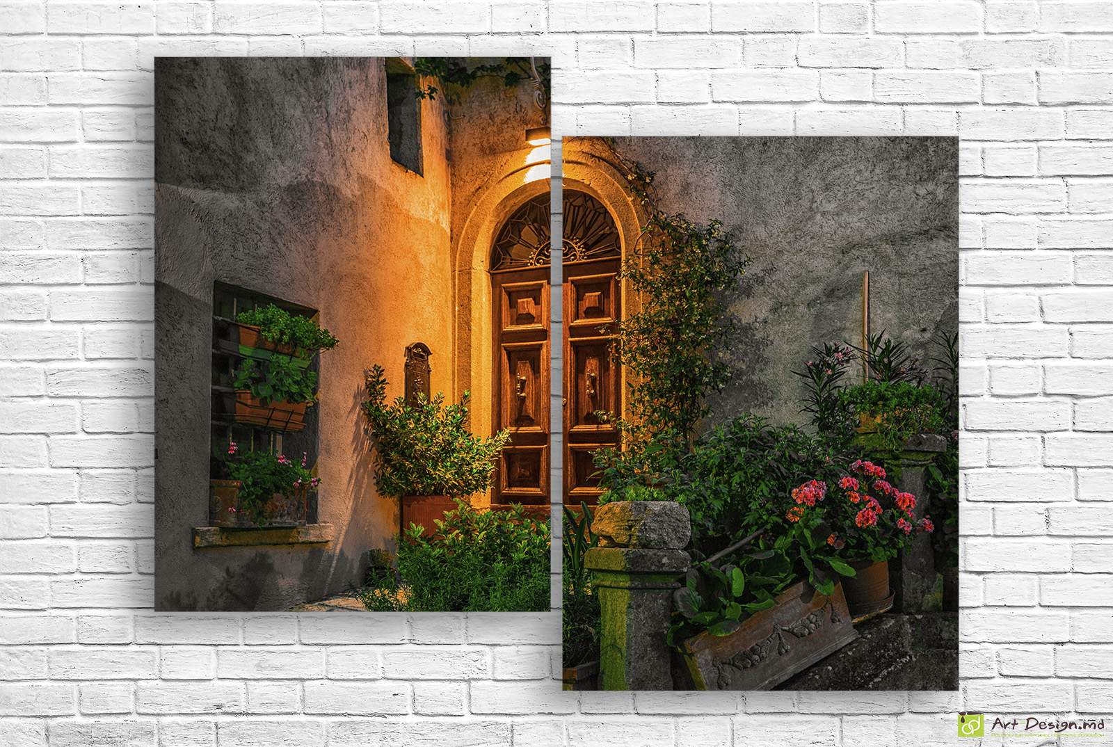 🌙 Модульная картина Вечерний вход старого дома