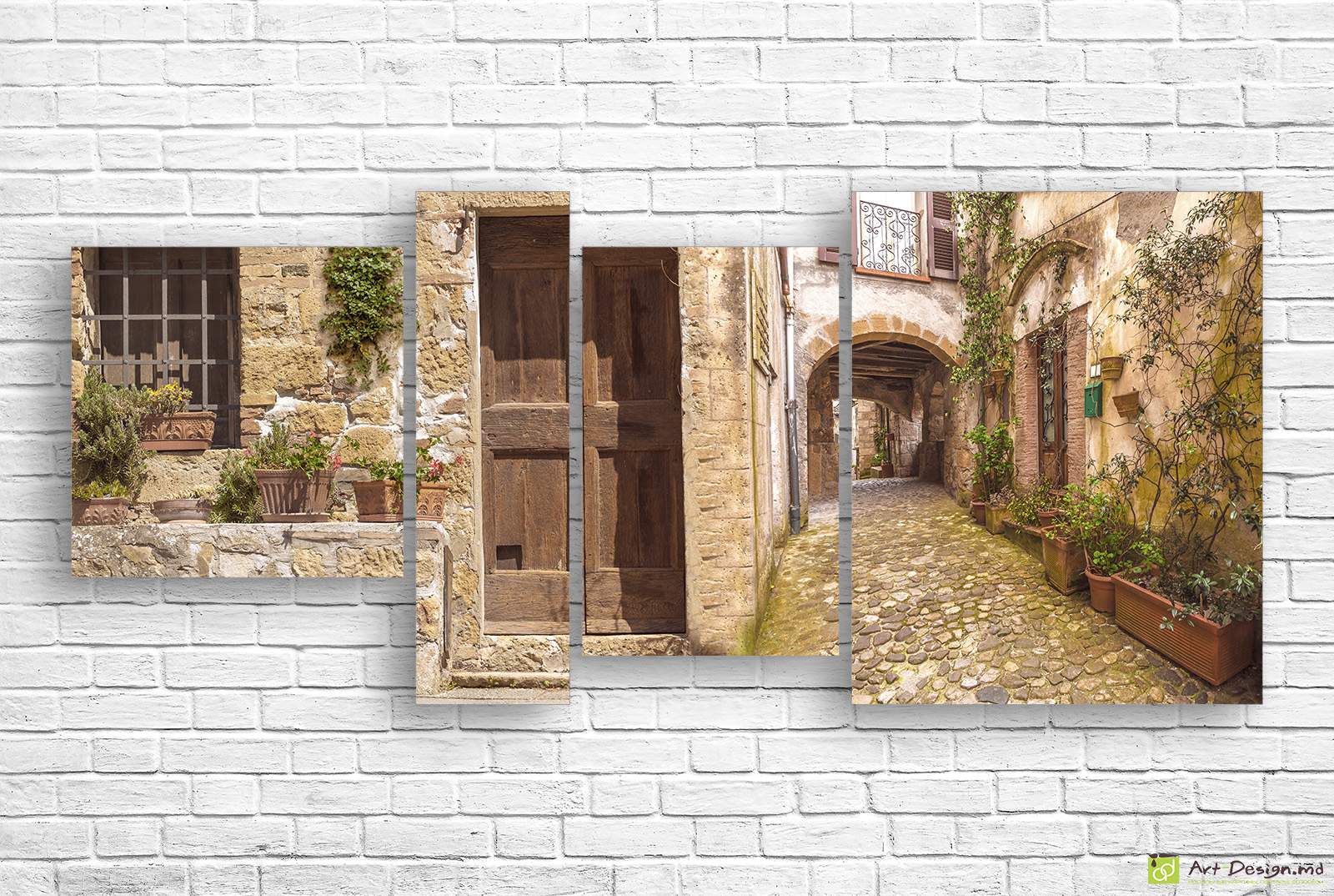 ✨ Tablou modular Alee veche cu arcadă