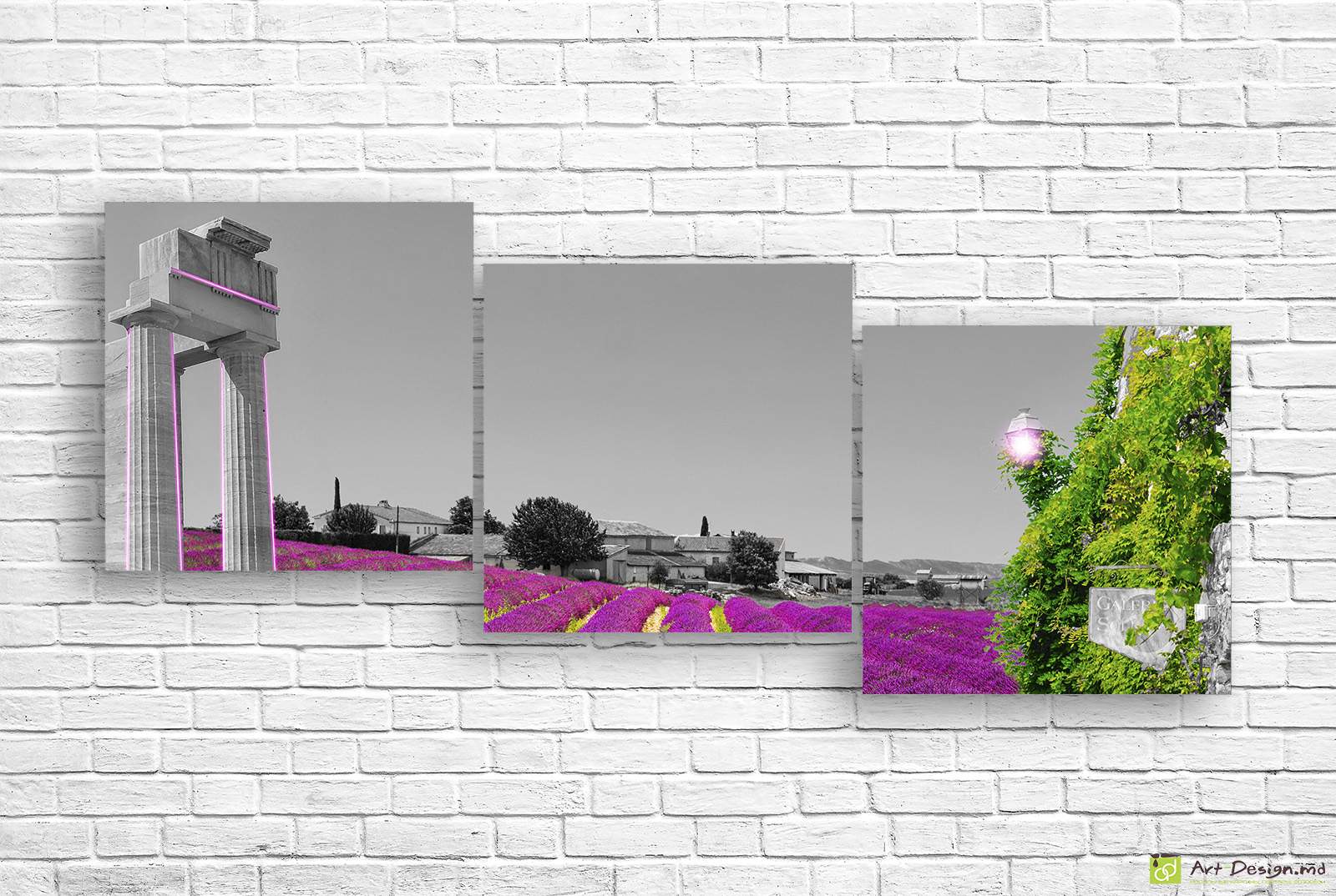 🌸 Модульная картина Лавандовые поля и архитектура