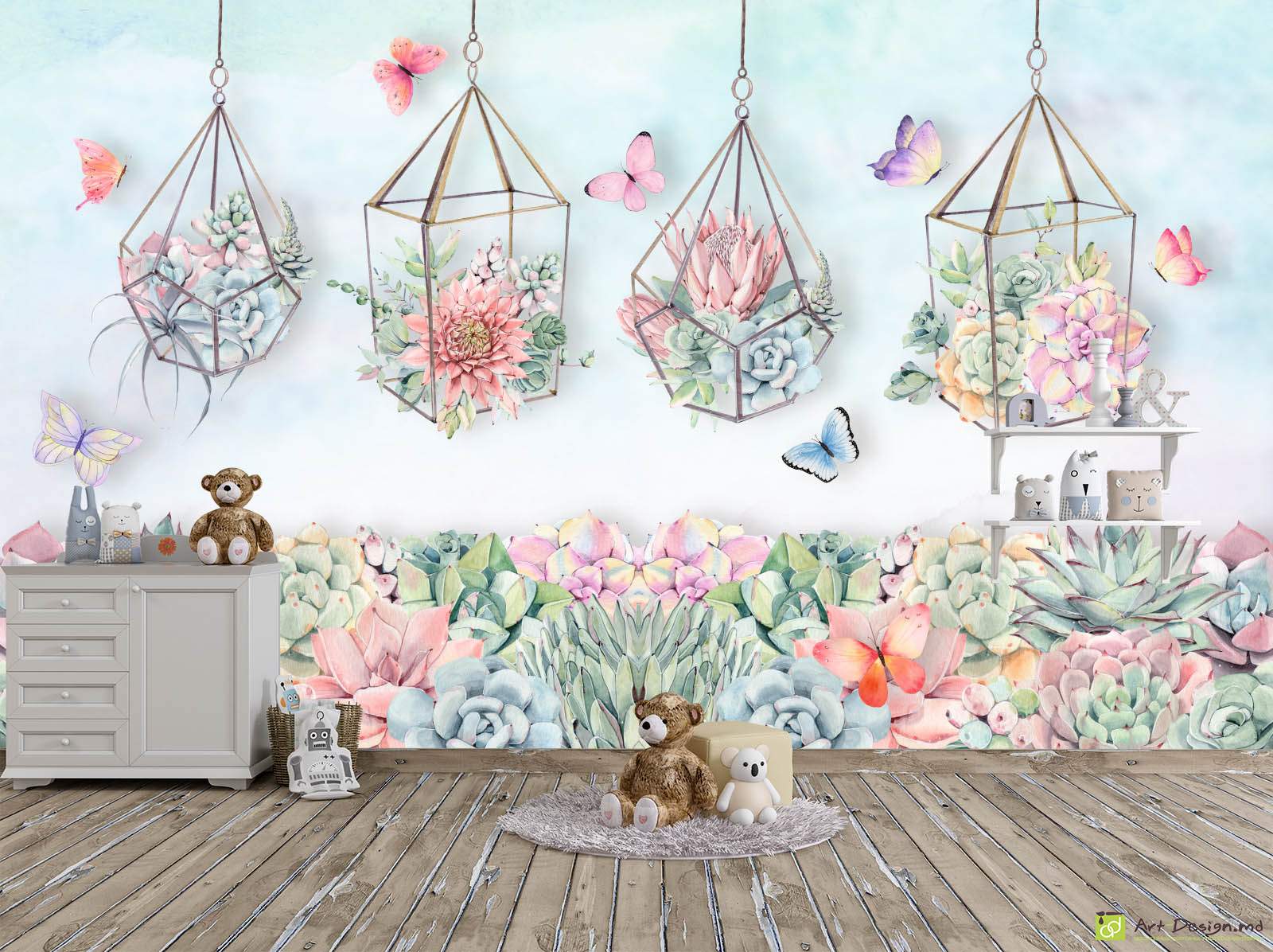 Фотообои под заказ - Цветы акварель