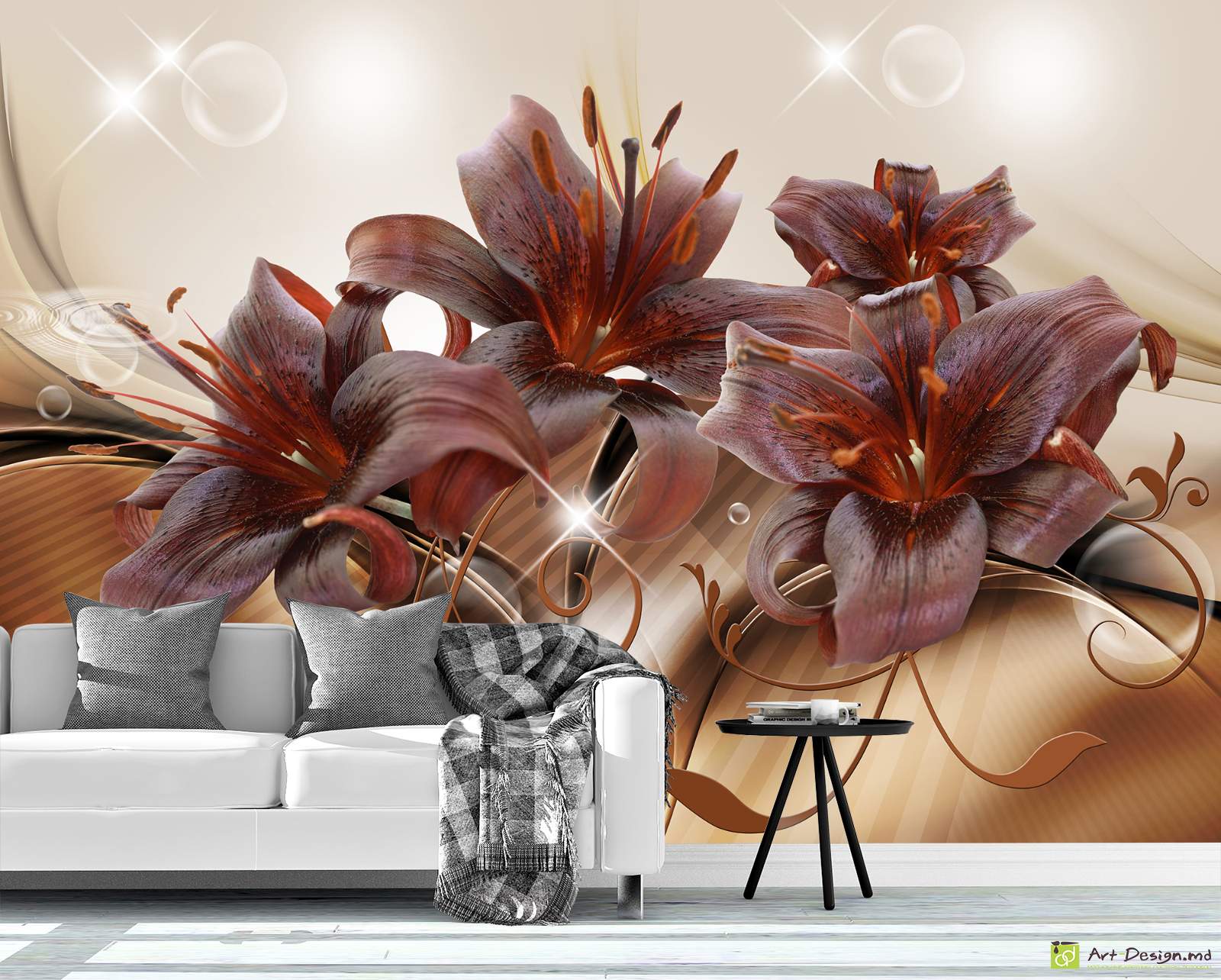 Fototapet la comanda - Crinii închisi pe un fundal abstract