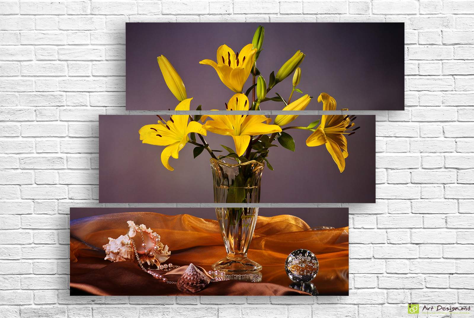 🌼 Модульная картина Жёлтые лилии