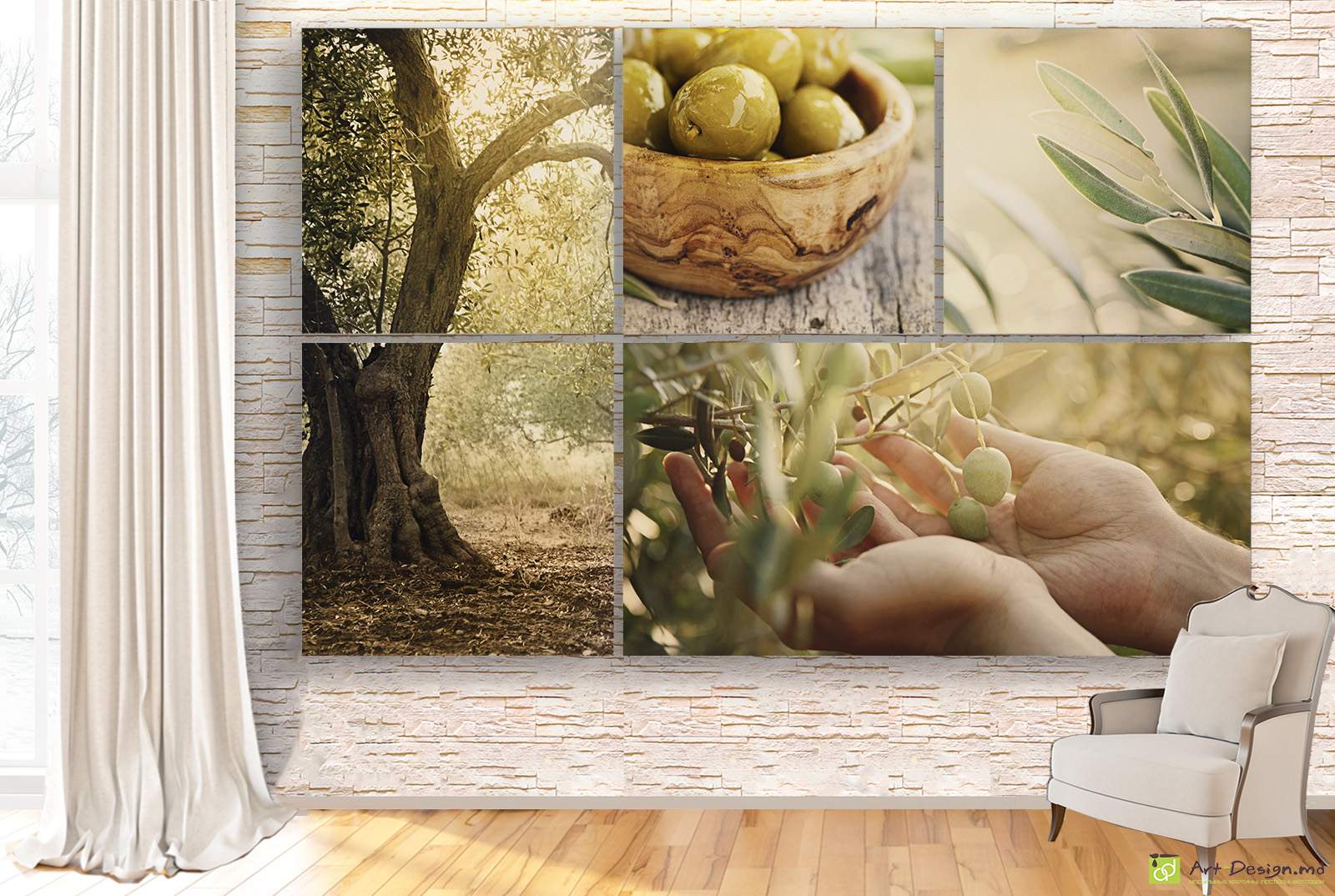 Модульная картина - Зеленые оливы