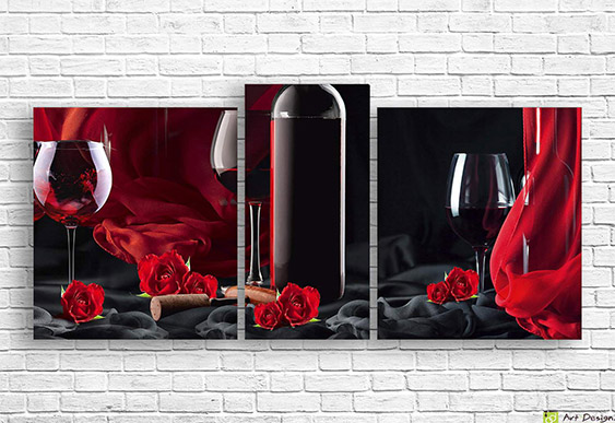 Tablou multicanvas - Pahare de vin tânăr