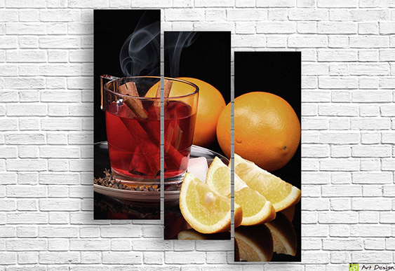 Tablou multicanvas  - Mic dejun cu cafea pe o tavă