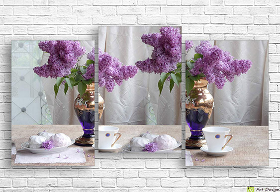 Tablou multicanvas - Trandafiri și șampanie