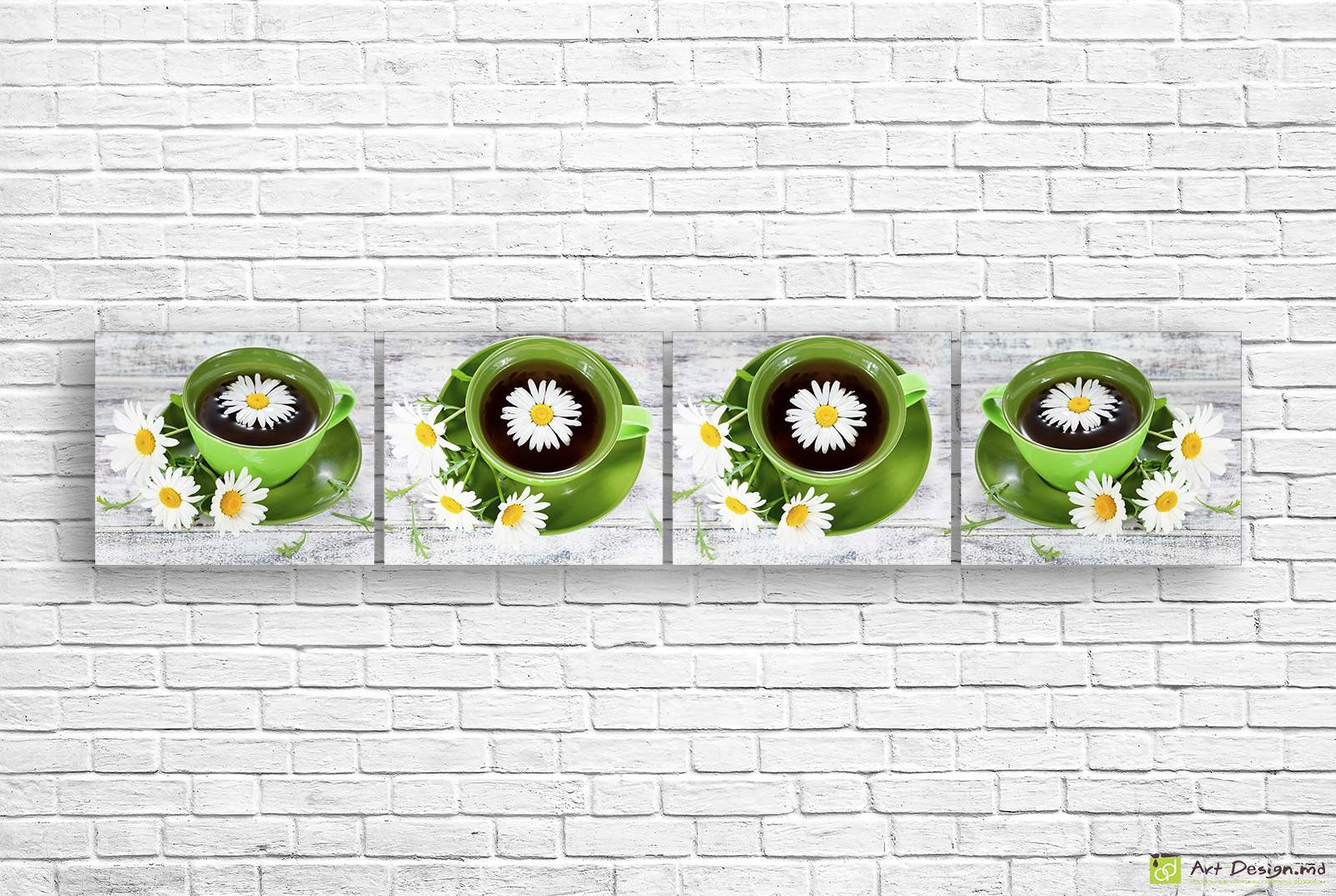 Модульная картина - Чай с ромашкой