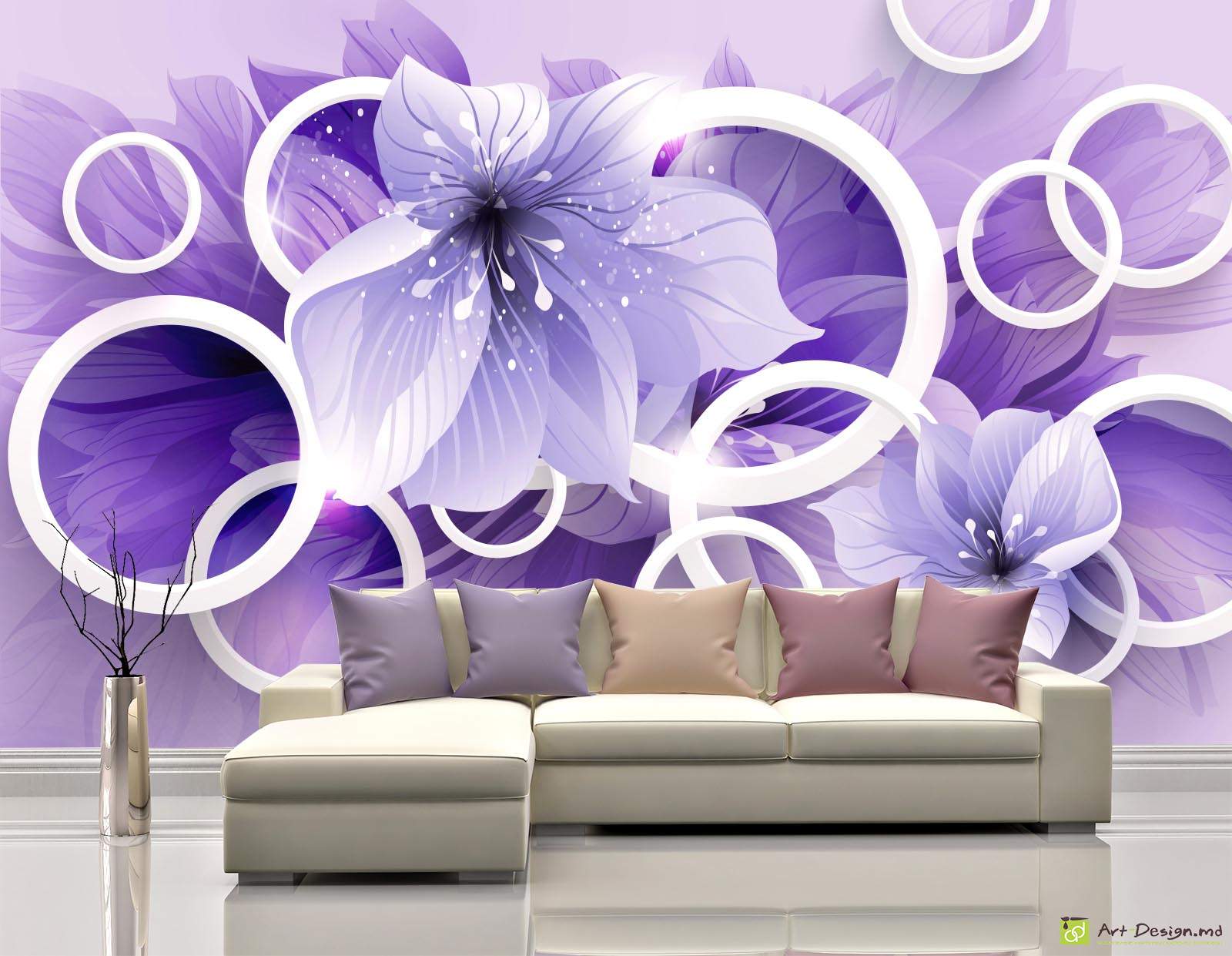 Fototapet la comanda - Crini și cercuri