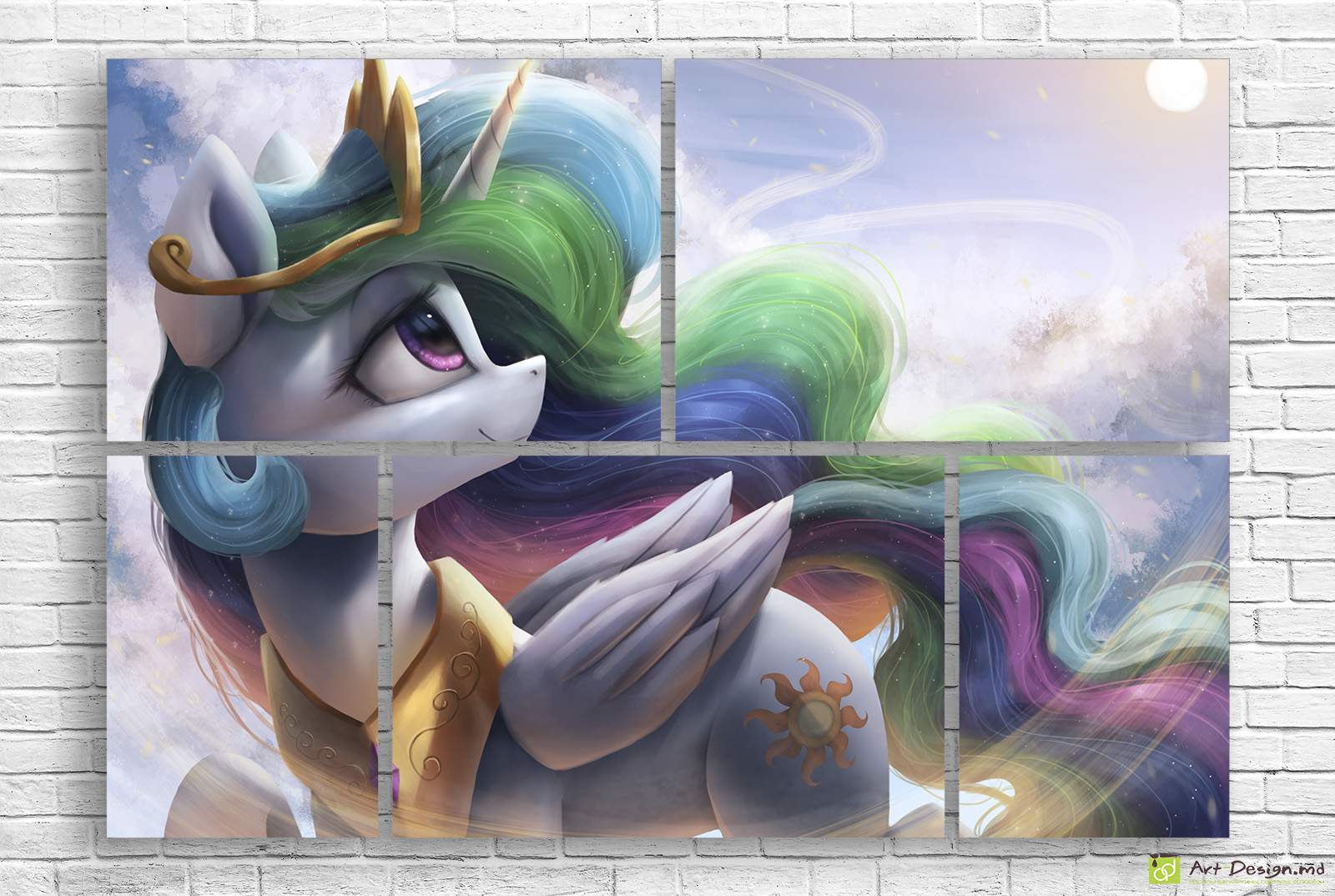 🦄 Модульная картина «Радужный единорог»