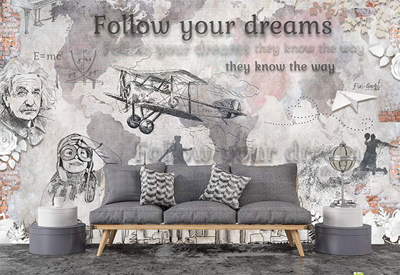 Fototapet - Tapet în stil vintage pentru camera de copii