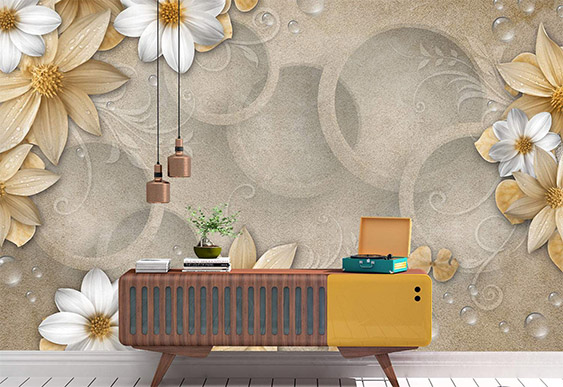 Fototapet personalizat - Piele neagră și stâlpi de aur