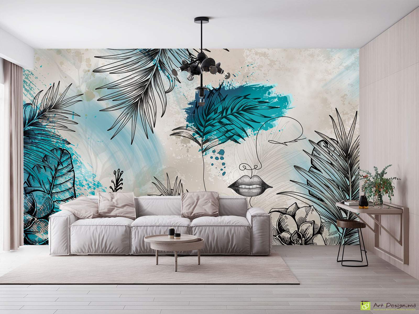 Fototapet personalizat - Frunze pe fundal vintage