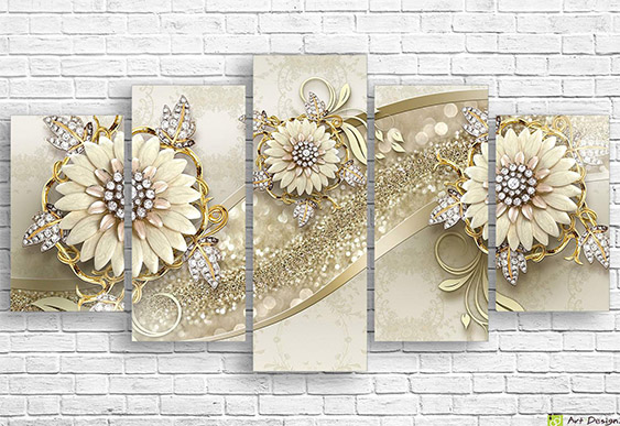 ✨ Tablou modular „Floare aurie”