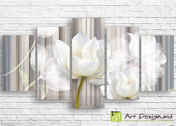 Модульная картина - Белые тюльпаны_3