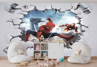 Фотообои Человек-паук и разбитая стена