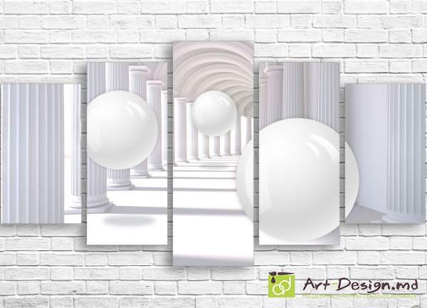 Модульная картина - Белые шары и туннель