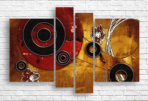 🦊 Модульная картина «Абстрактные лисы»