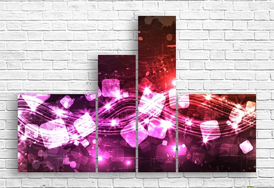 🦊 Модульная картина «Абстрактные лисы»