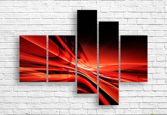 🎨 Модульная картина «Красные маки. Абстракция»