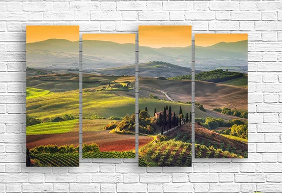 🌄 Tablou modular „Colinele Toscanei la apus”
