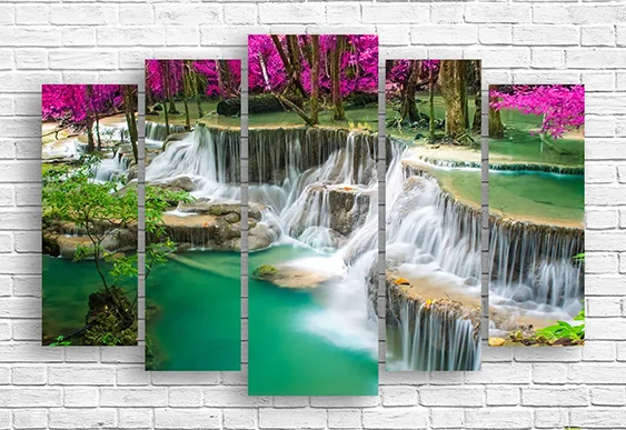 🌺 Tablou modular „Cascadă roz”