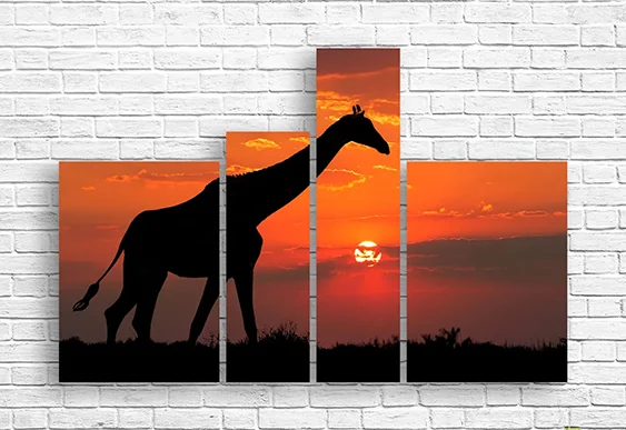 🦒 Модульная картина «Жираф на закате»