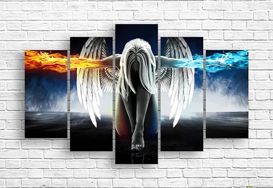 🔥❄️ Модульная картина «Ангел огня и льда»