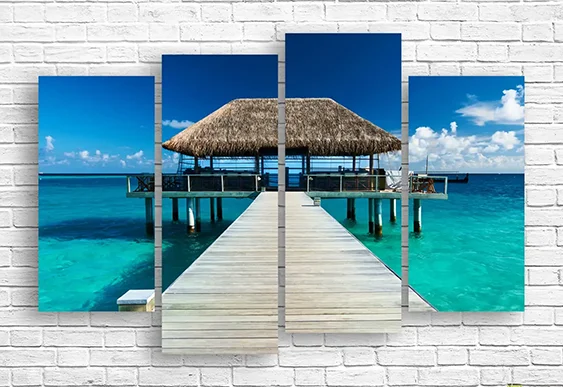 🏝️ Tablou modular Confort insular vilă pe piloni în tropice