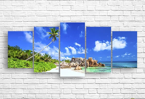 🏖️ Tablou modular Nisip alb ca zăpada și palmieri