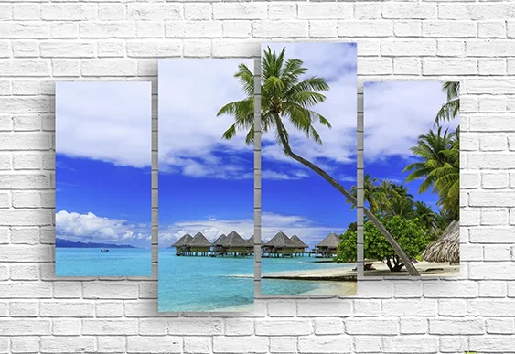 🏝️ Tablou modular Vile pe piloni la poalele munților