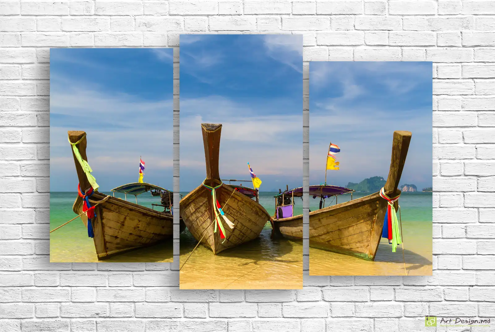 ⛵ Tablou modular „Bărci thailandeze la țărm”