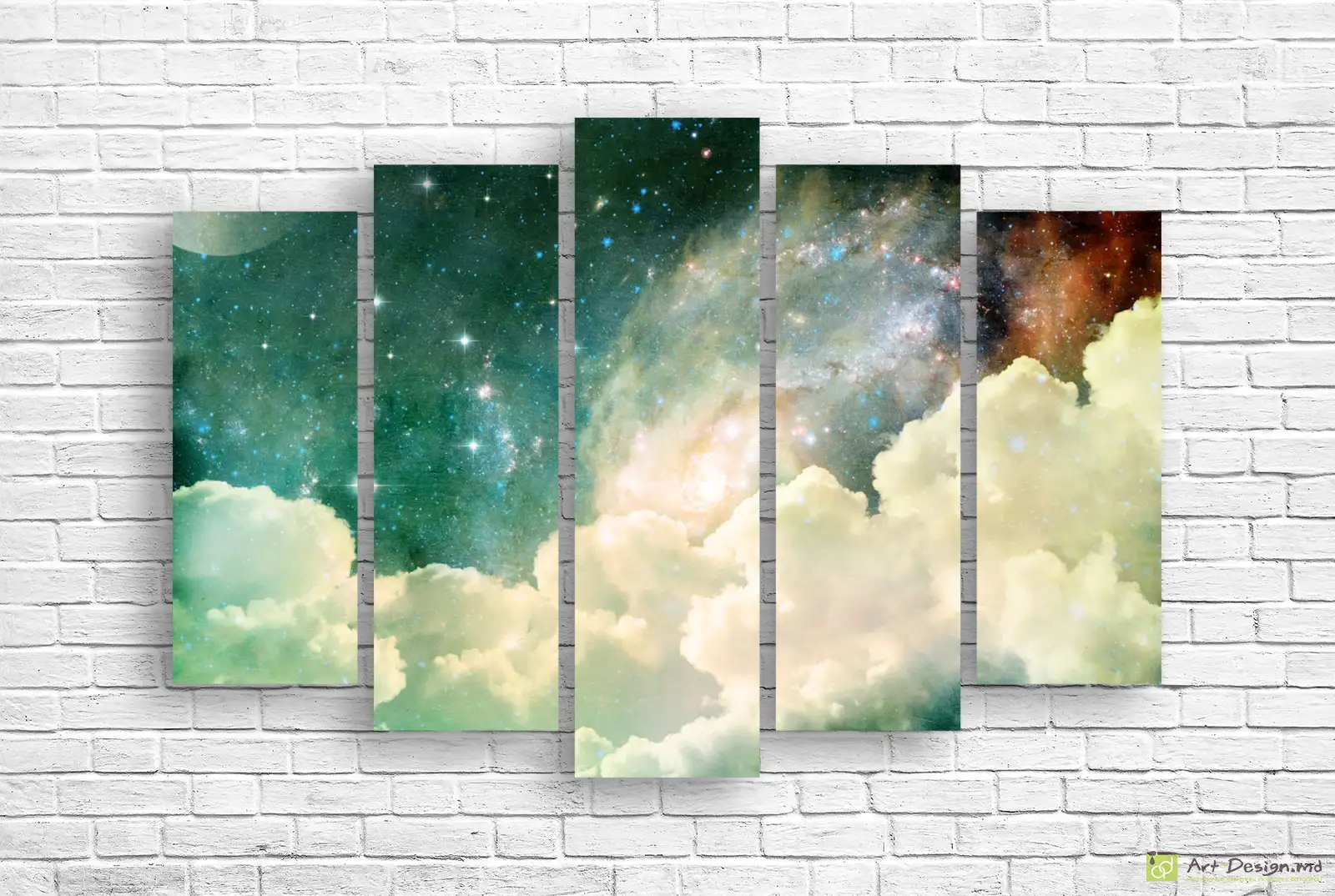 ☁️🌌 Tablou modular „Nori și cosmos înstelat”