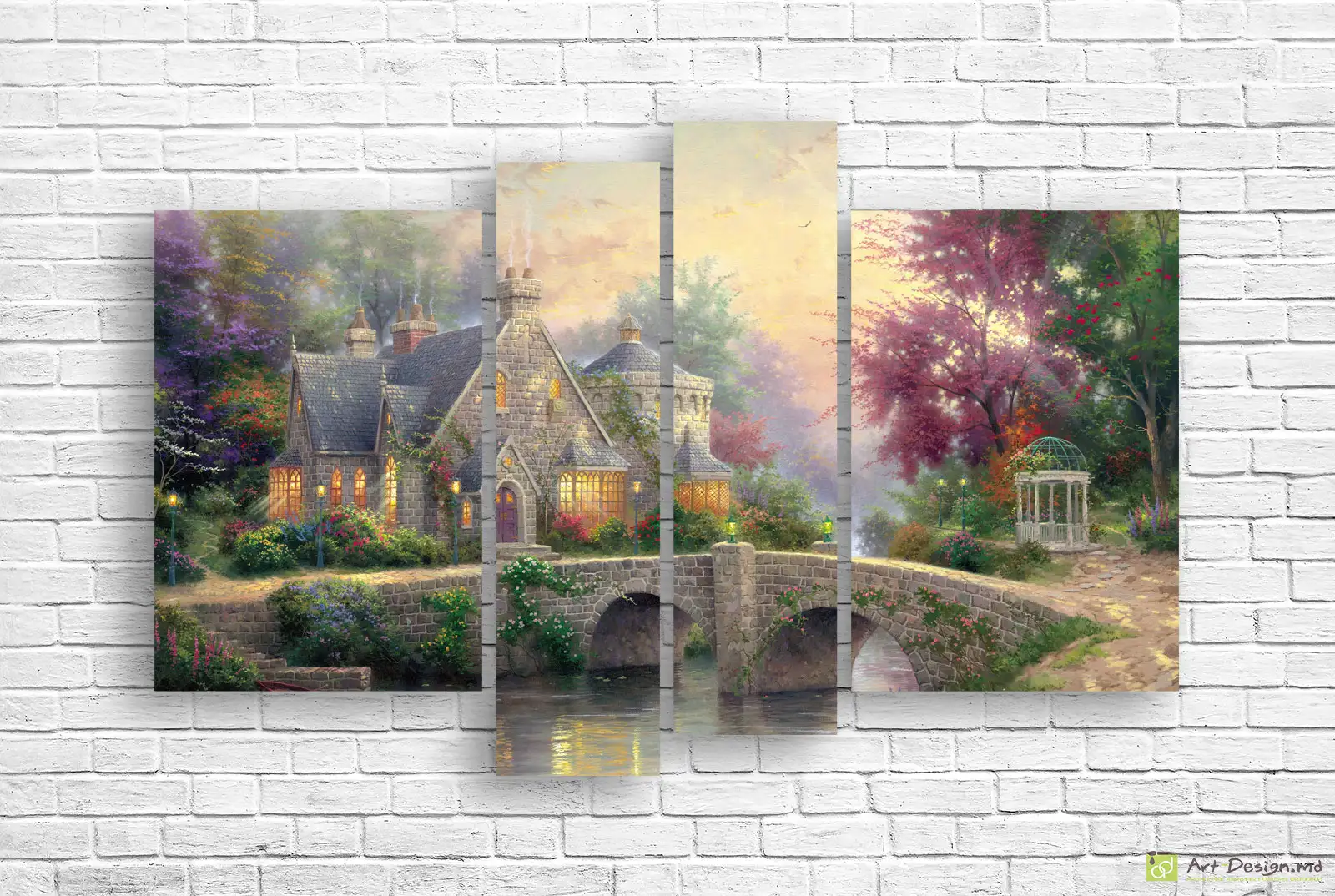 🌸 Tablou modular Căsuța de la pod în grădină