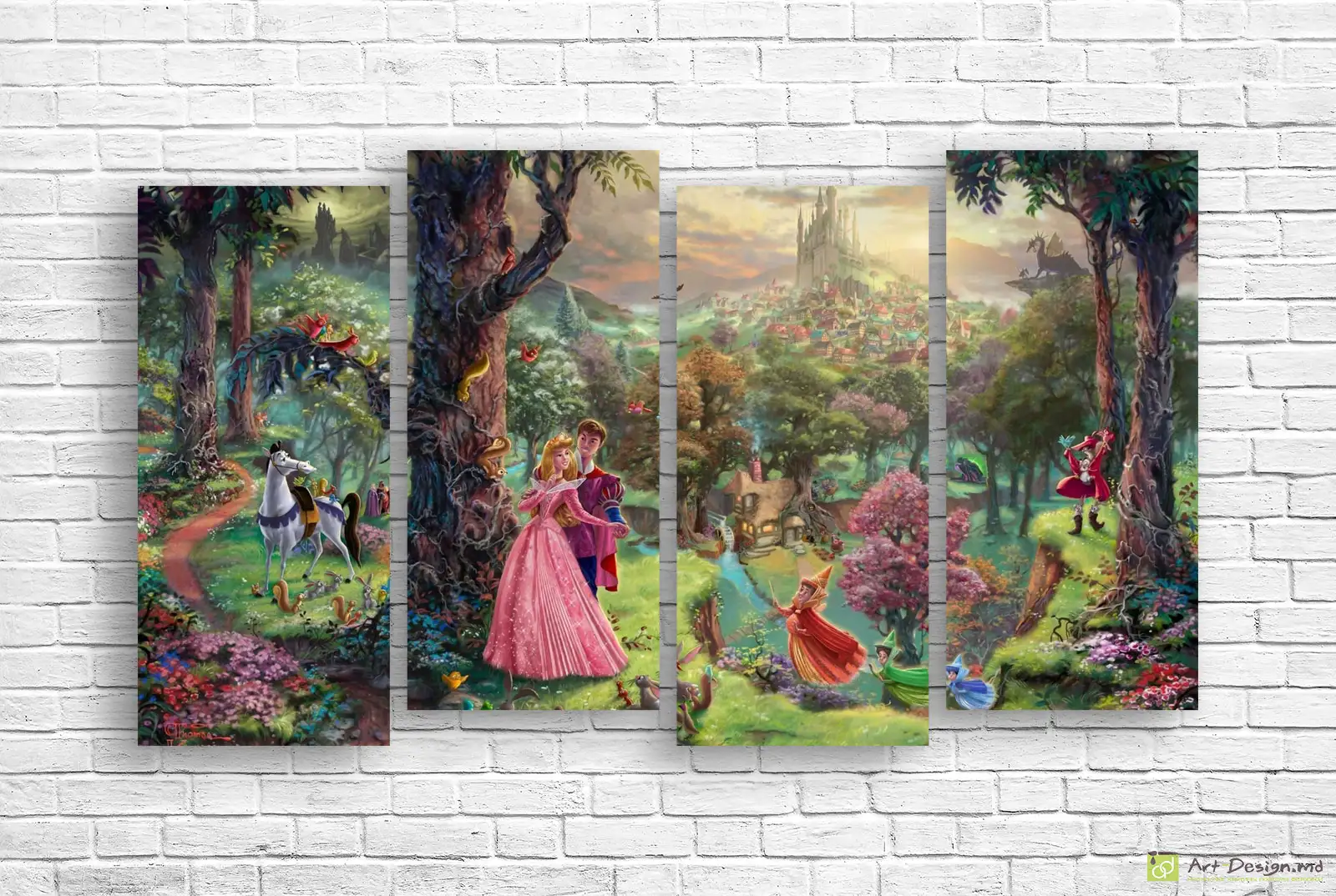 🌸 Tablou modular Frumoasa Adormită în pădurea fermecată