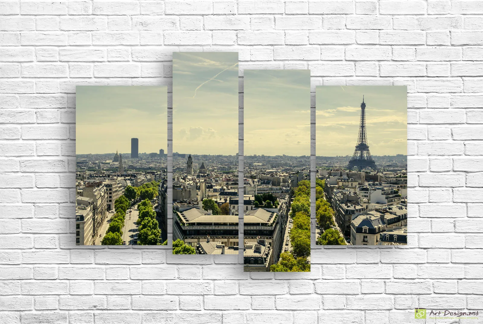 🗼 Tablou modular „Panorama Parisului cu Turnul Eiffel”