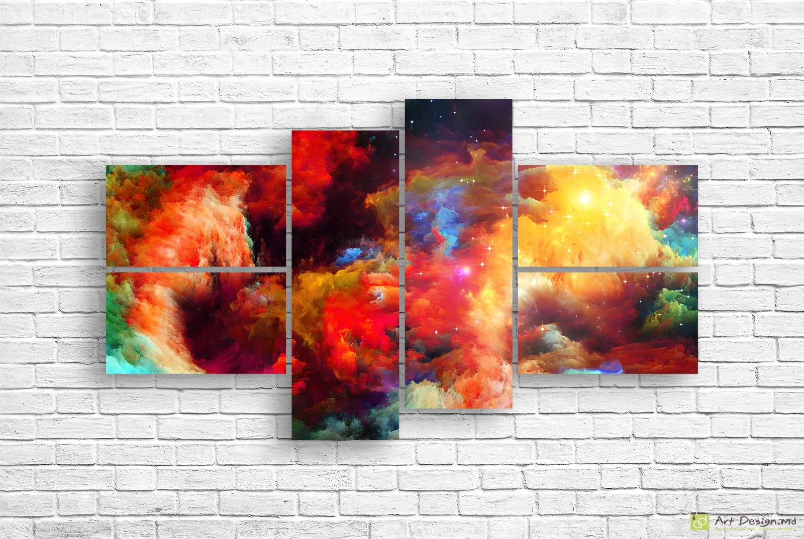 🔥 Tablou modular „Explozie cosmică de culoare”