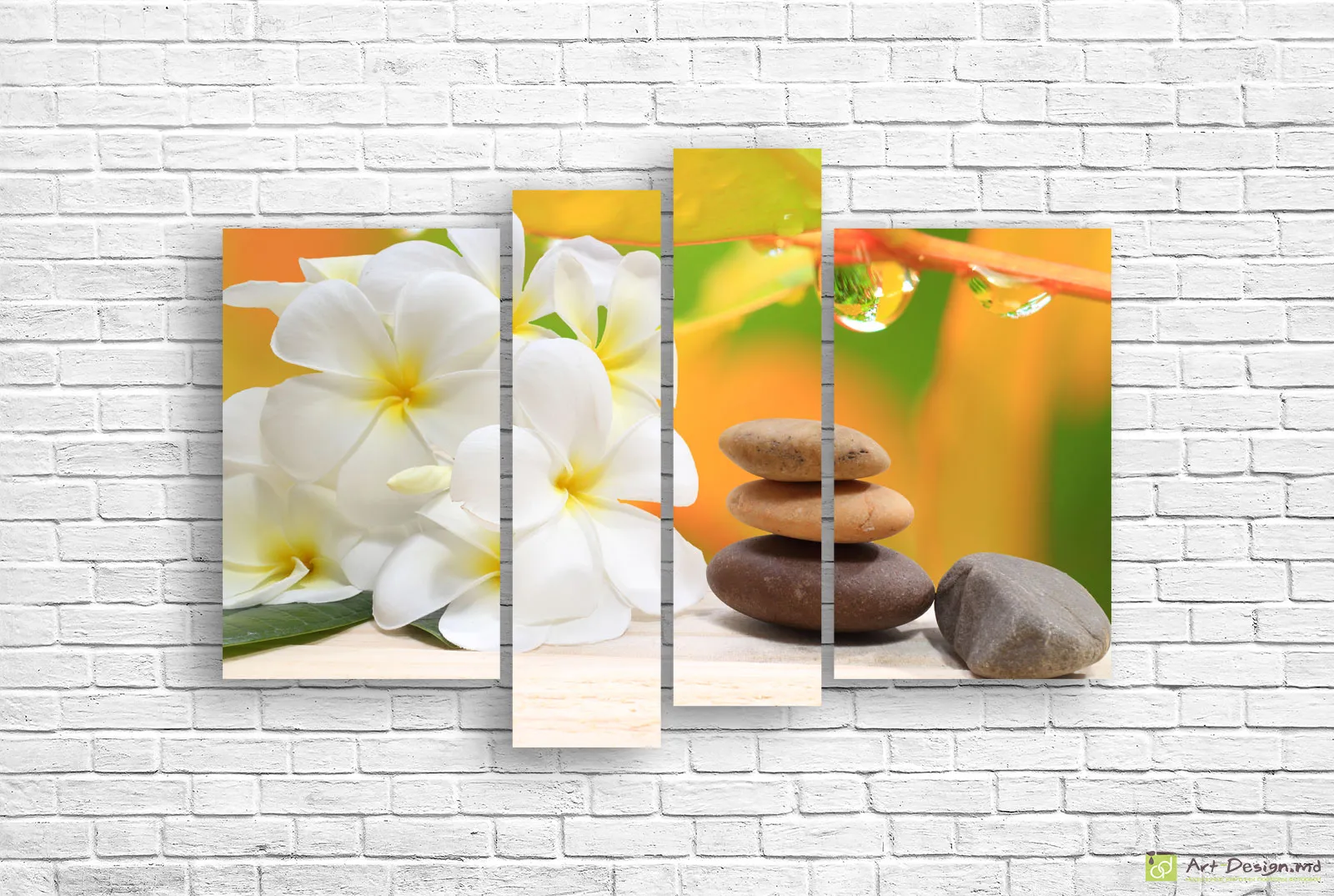 🌸 Tablou modular: Armonie SPA și frangipani