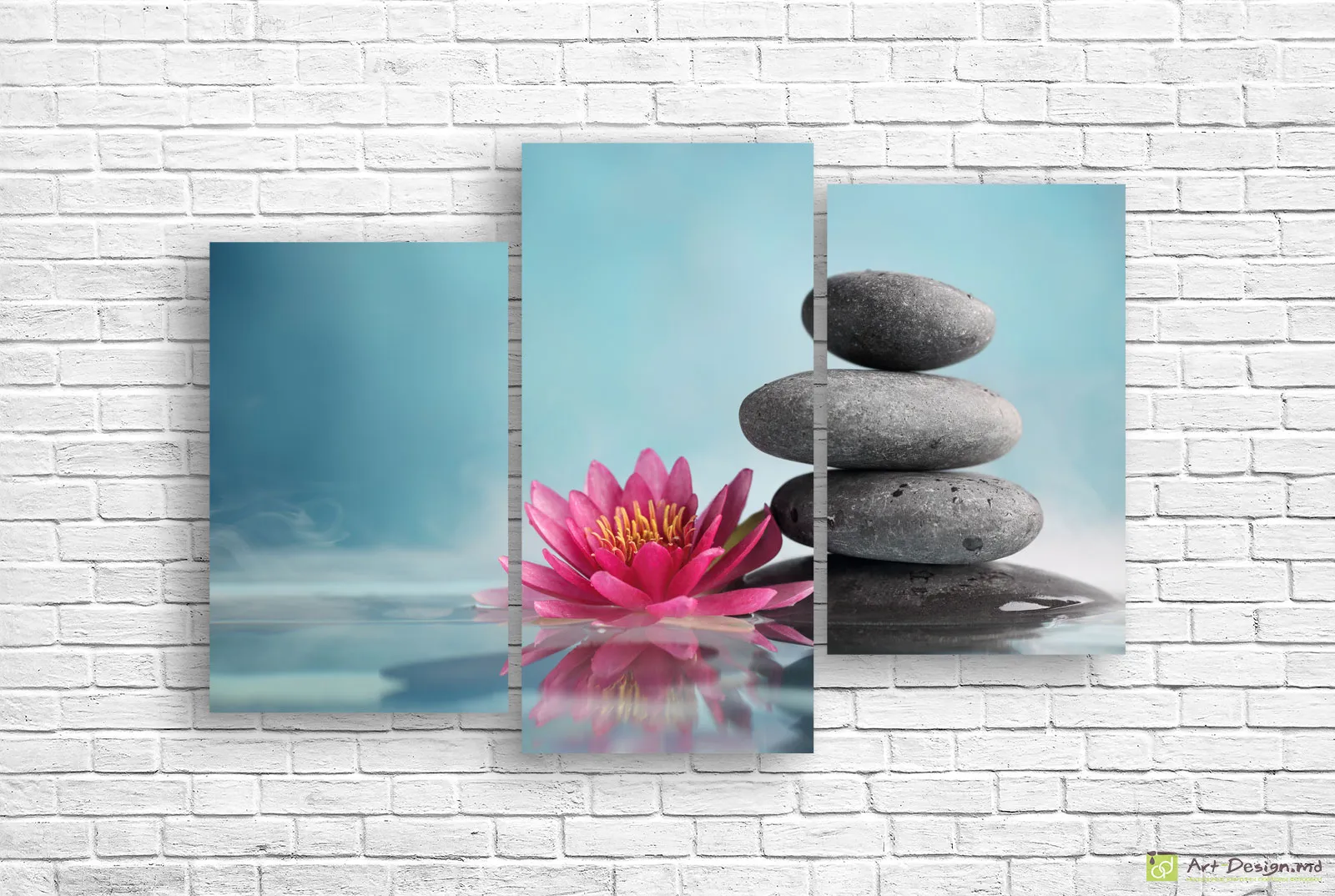 🌸 Tablou modular: Lotus și pietre zen