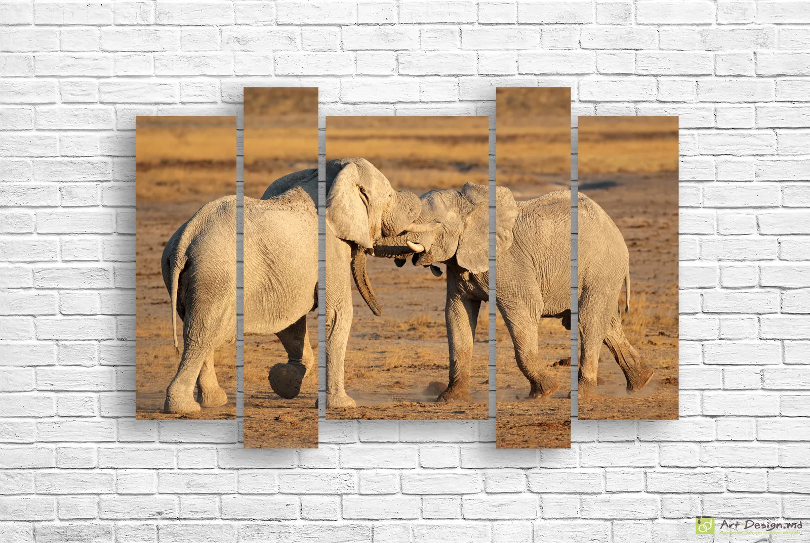 🐘 Модульная картина «Слоны в африканской саванне»