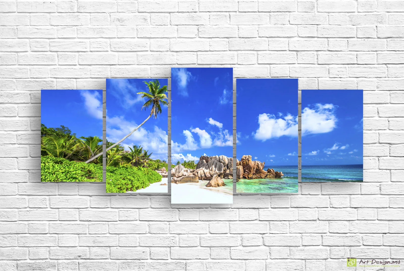 🏖️ Tablou modular Nisip alb ca zăpada și palmieri