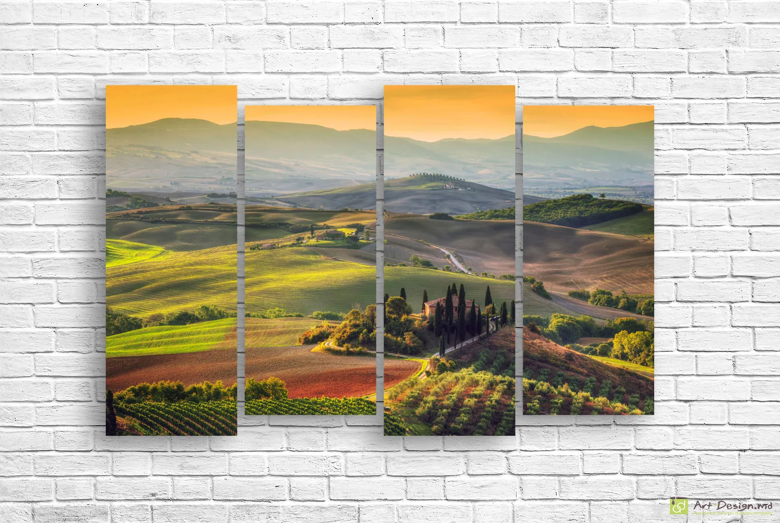 🌄 Tablou modular „Colinele Toscanei la apus”