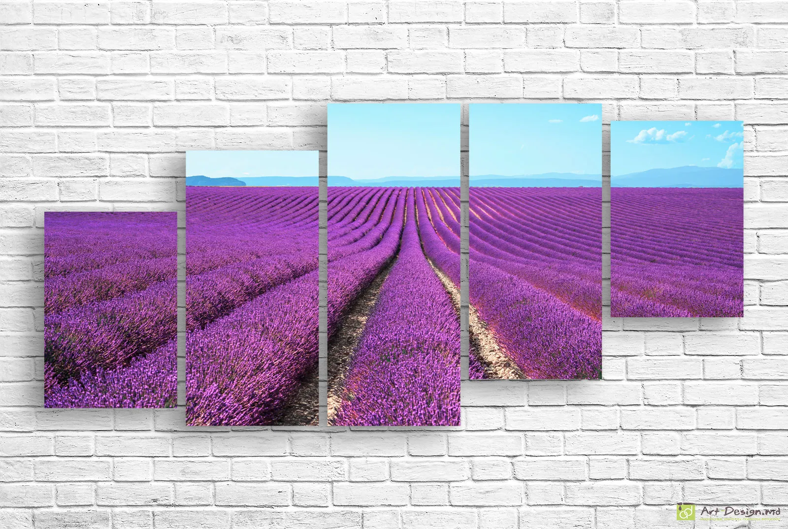 🌸 Tablou modular: Câmpuri de lavandă sub cer albastru