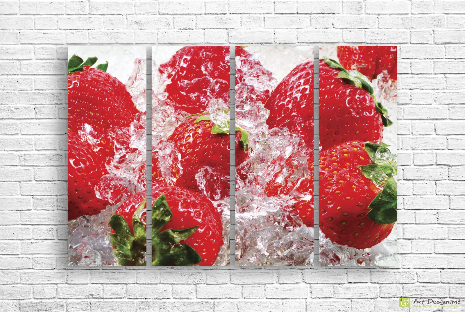 Модульная картина - Клубника и лед